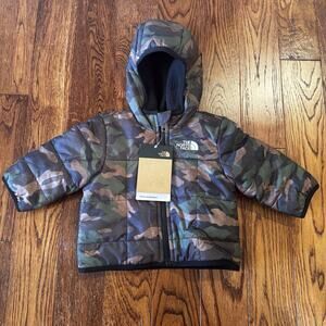 New NWT The North Face Baby Reversible Shasta Jacket 3-6 Months Camo Puffer Coat